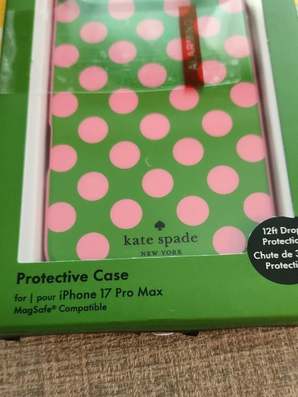 kate spade Green Case with Pink Polka Dots for iPhone